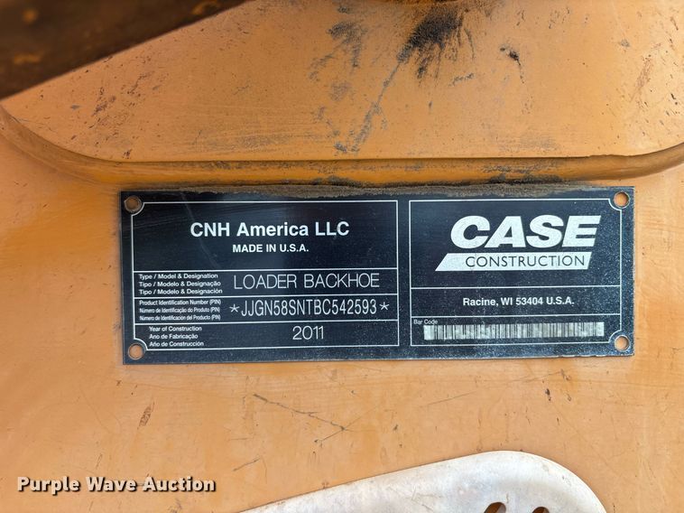 image for item ND9701 2011 Case 580 Super N backhoe