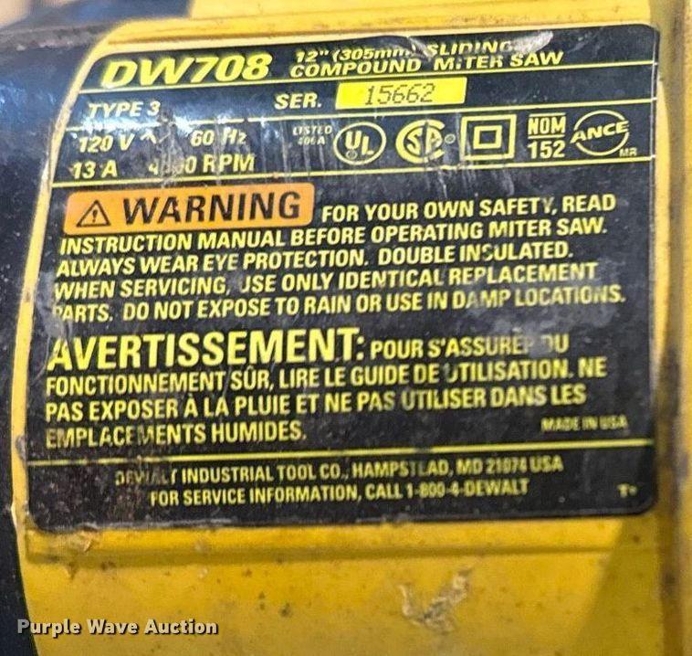 image for item NO9732 Dewalt tools