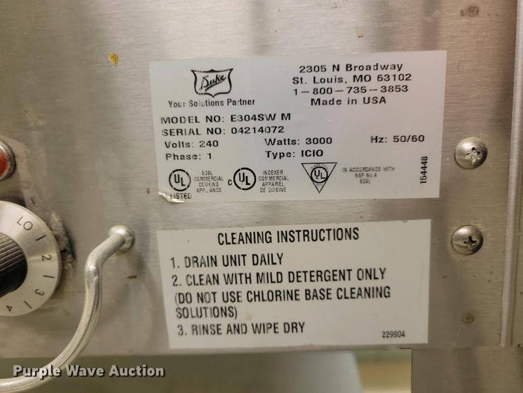 image for item NV9779 Duke E304SWM food warmer