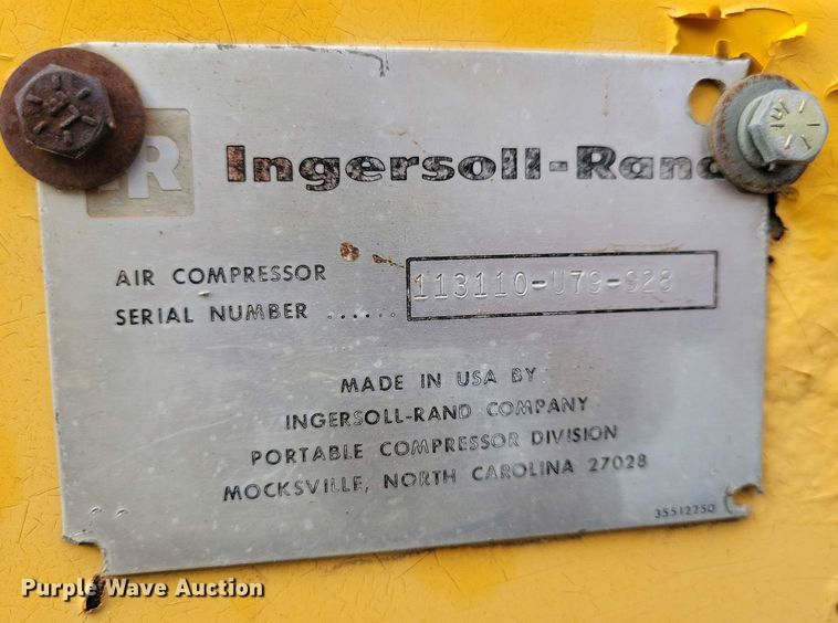 image for item NV9787 Ingersoll Rand air compressor