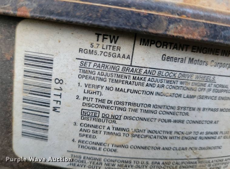 image for item NV9789 1994 Chevrolet C2500 utility bed pickup truck