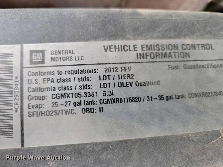 image for item NV9796 2012 Chevrolet Tahoe SUV