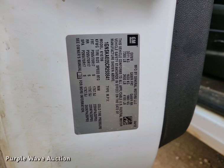 image for item NV9796 2012 Chevrolet Tahoe SUV