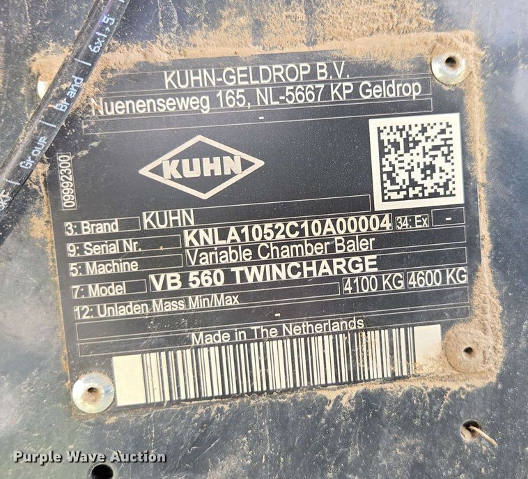 image for item DE2181 2020 Kuhn VB560 TWINCHARGE round baler