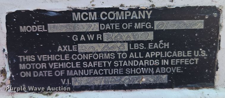 image for item DT7746 2007 Whit 40207 grain trailer