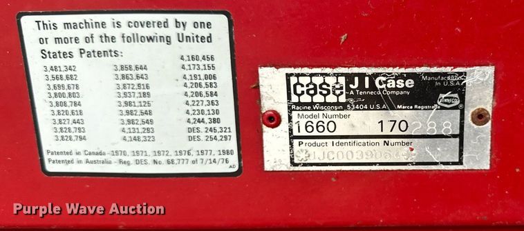 image for item EB2488 1989 Case  1660 combine