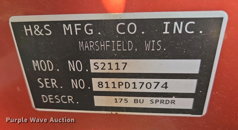 image for item EC0939 H&S S2117 manure spreader