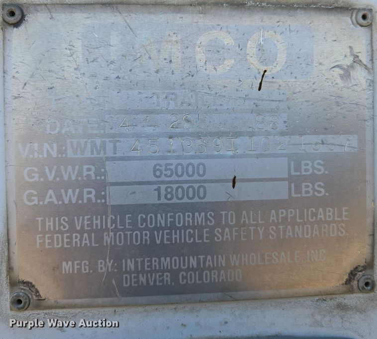 image for item EC0945 1988 IMCO walking floor trailer