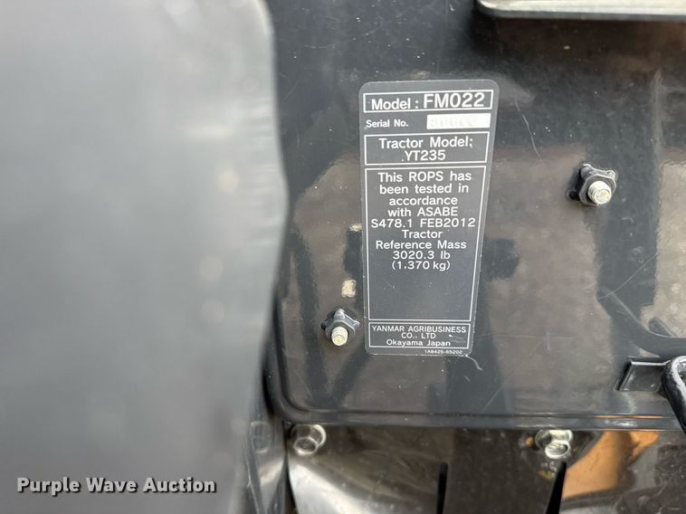 image for item EG5774 2021 Yanmar YT235 MFWD tractor