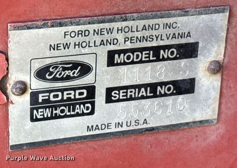 image for item EG6395 1992 New Holland 1118 swather / windrower