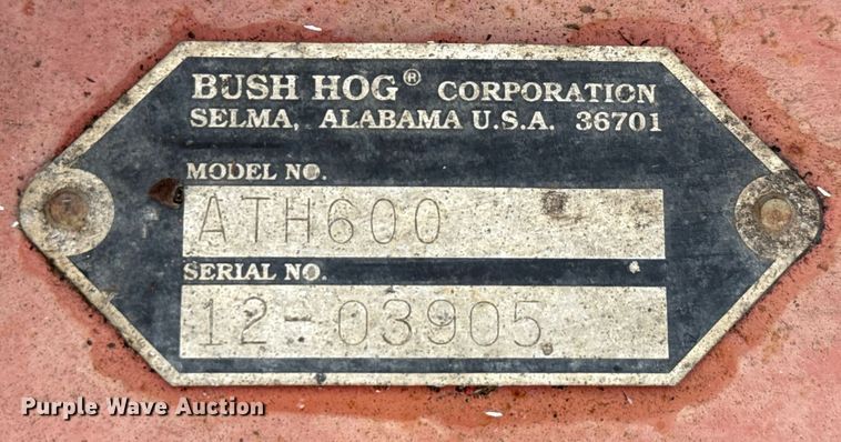 image for item EJ3675 Bush Hog ATH600 finish mower
