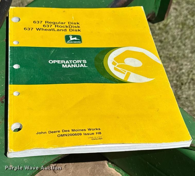 image for item EQ1436 John Deere 637 tandem disk