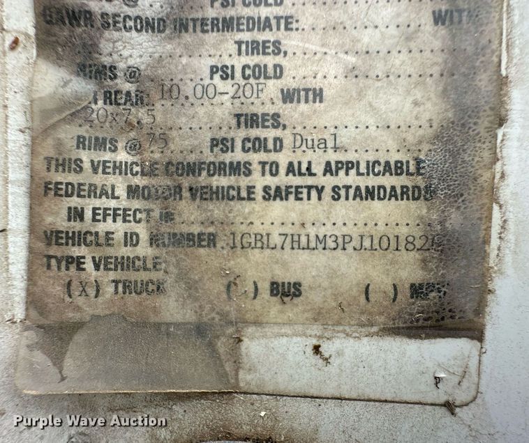 image for item EQ4665 1993 Chevrolet C7 TopKick grain truck