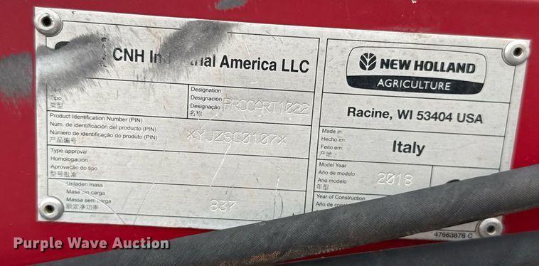 image for item ER1066 2018 New Holland Procart 1022 hay rake