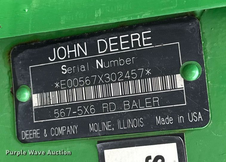 image for item ER1067 2004 John Deere 567 MegaWide round baler