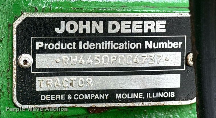 image for item ER1068 1983 John Deere 4450 MFWD tractor