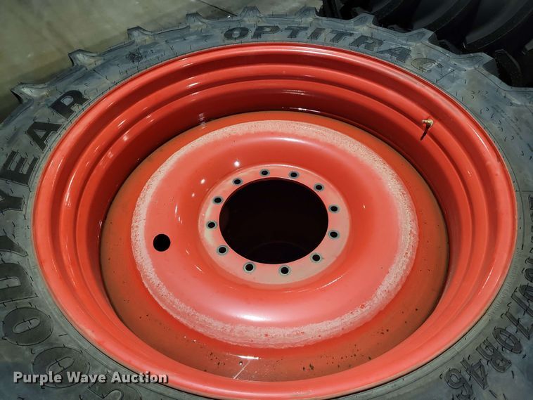 image for item NV9850 (4) Goodyear Optitrac 480/70R46 tires and wheels