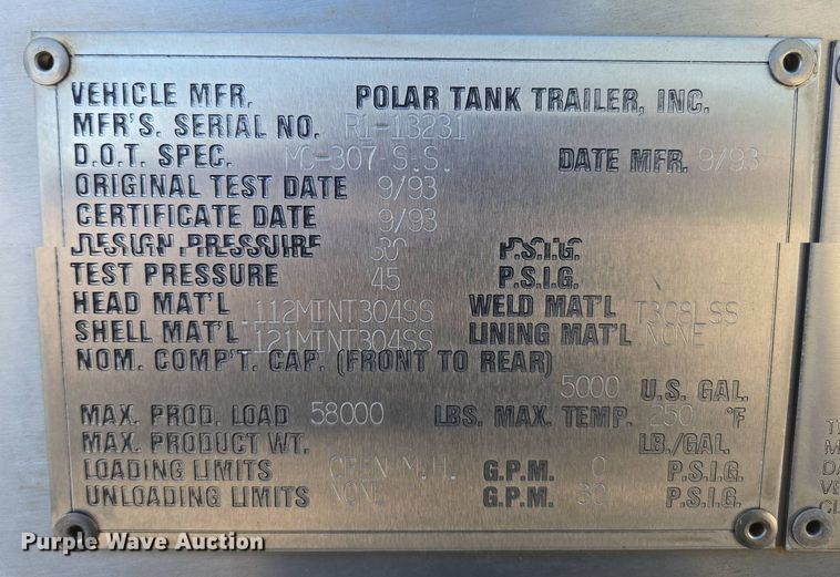image for item DP6346 1994 Polar tank trailer