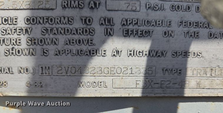 image for item DP6348 1986 Fruehauf FBX-F2-48 dry van trailer