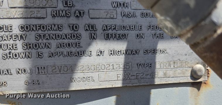 image for item DP6348 1986 Fruehauf FBX-F2-48 dry van trailer