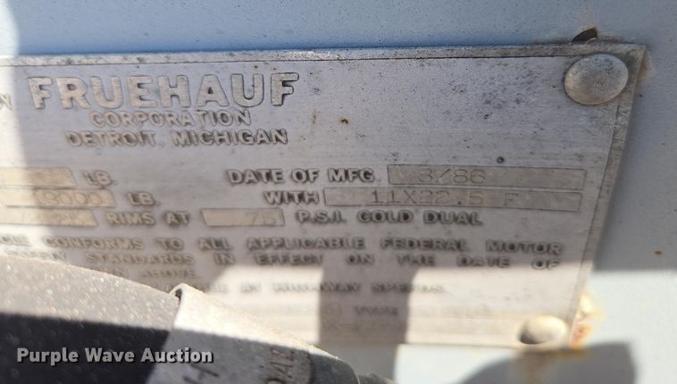 image for item DP6348 1986 Fruehauf FBX-F2-48 dry van trailer