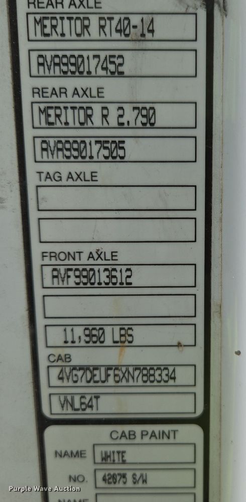 image for item DP6355 1999 Volvo VN semi truck