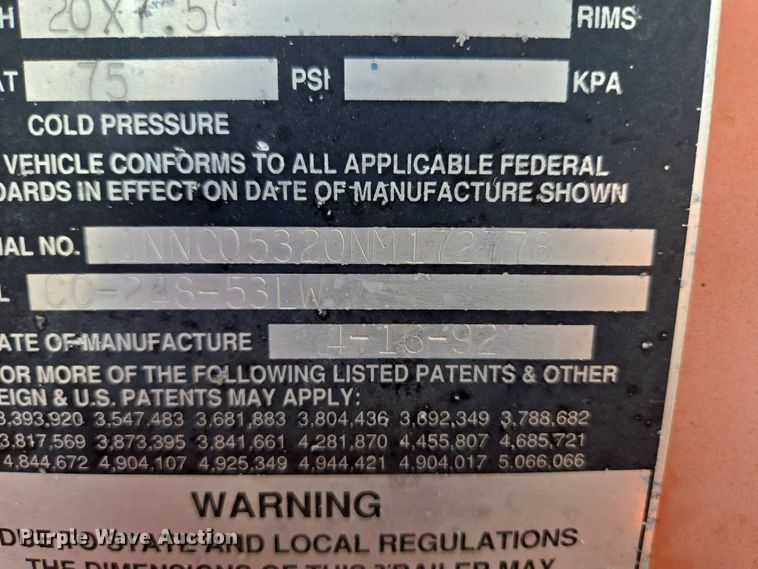 image for item DP6361 1992 Monon CC-248-53LW container trailer