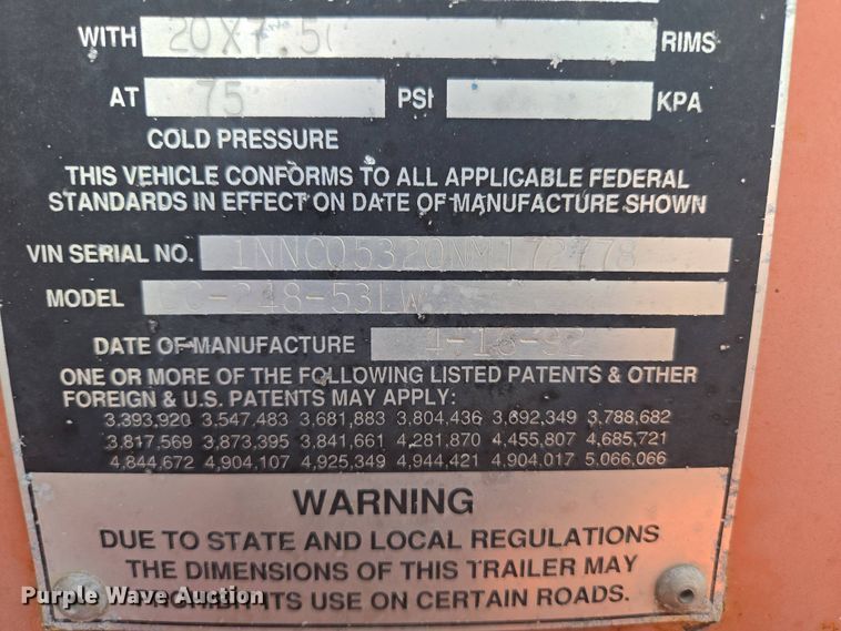 image for item DP6361 1992 Monon CC-248-53LW container trailer