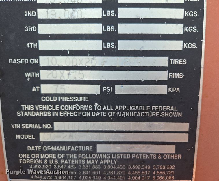 image for item DP6361 1992 Monon CC-248-53LW container trailer