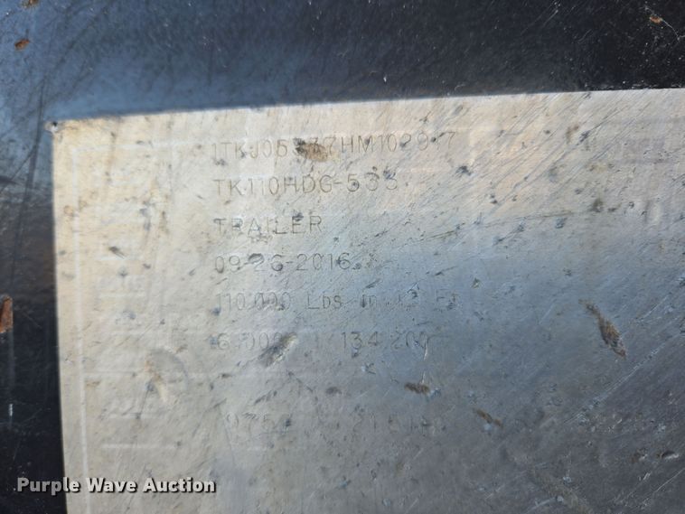 image for item DS3630 2017 Trail King TK110HDG-533 lowboy equipment trailer