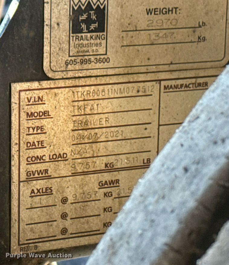 image for item DS3642 2020 Trail King TK110HDG lowboy equipment trailer