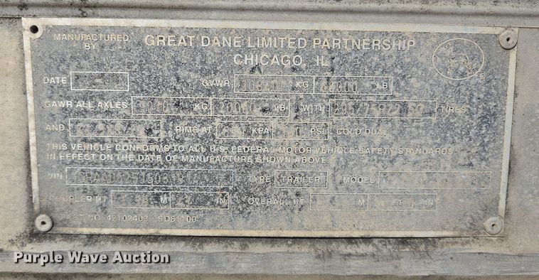 image for item DT4810 2001 Great Dane dry van trailer