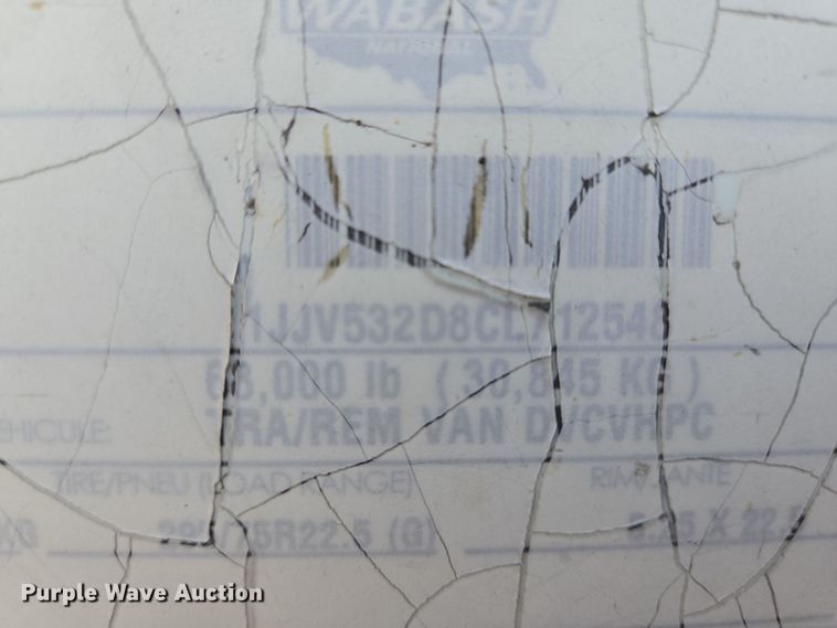 image for item DT4814 2012 Wabash dry van trailer