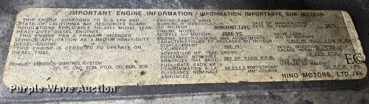 image for item DT4832 2012 Hino 268 box truck