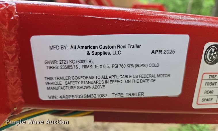 image for item DT4847 2025 All American Custom reel trailer