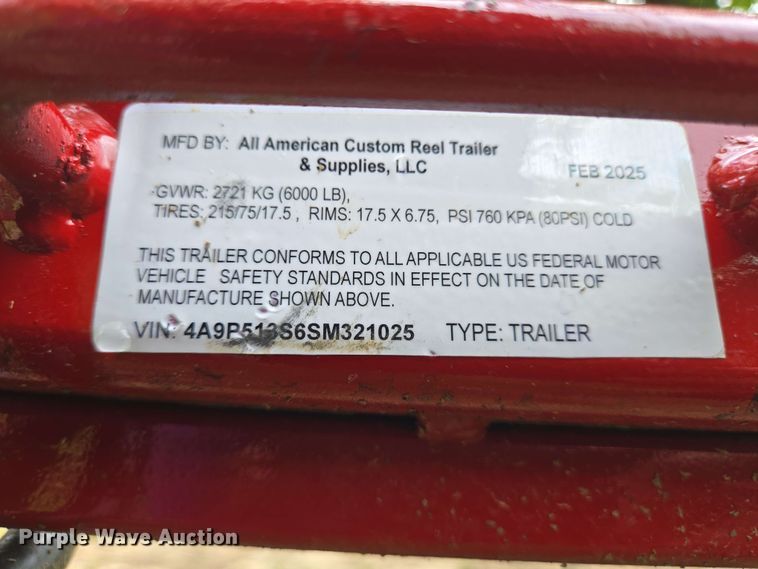 image for item DT4848 2025 All American Custom reel trailer