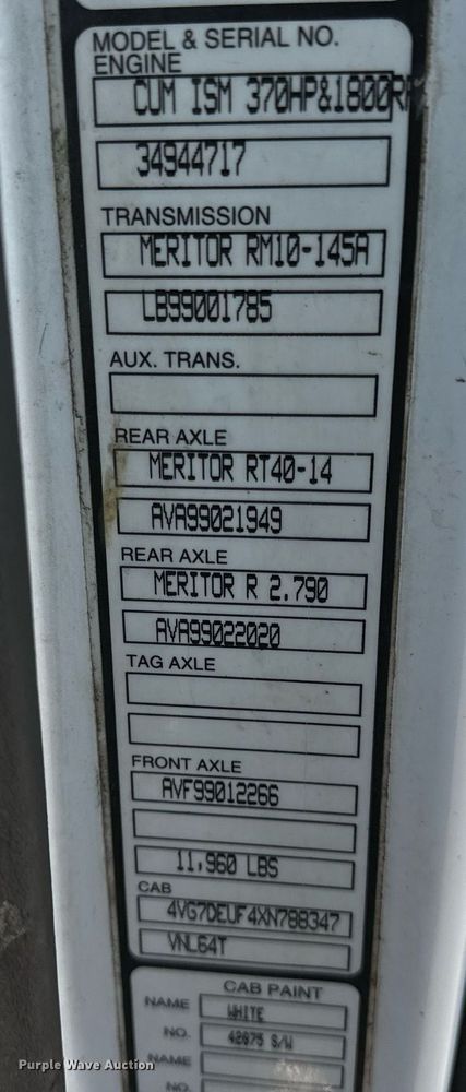 image for item DV1963 1999 Volvo VN semi truck