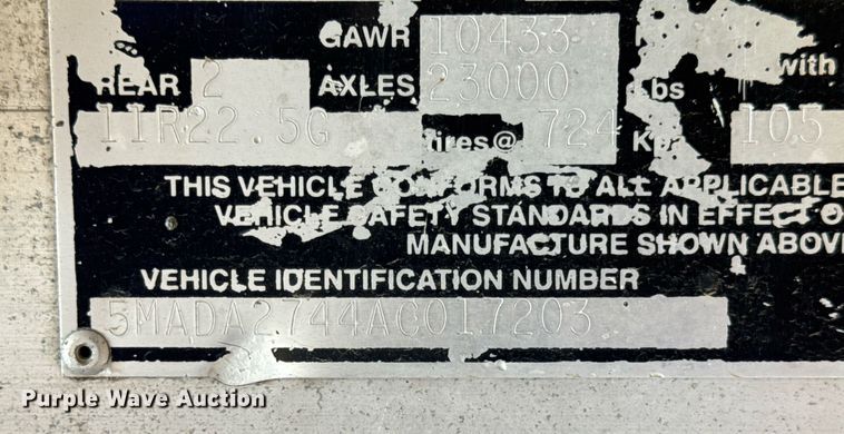 image for item DV4009 2010 Mac end dump trailer