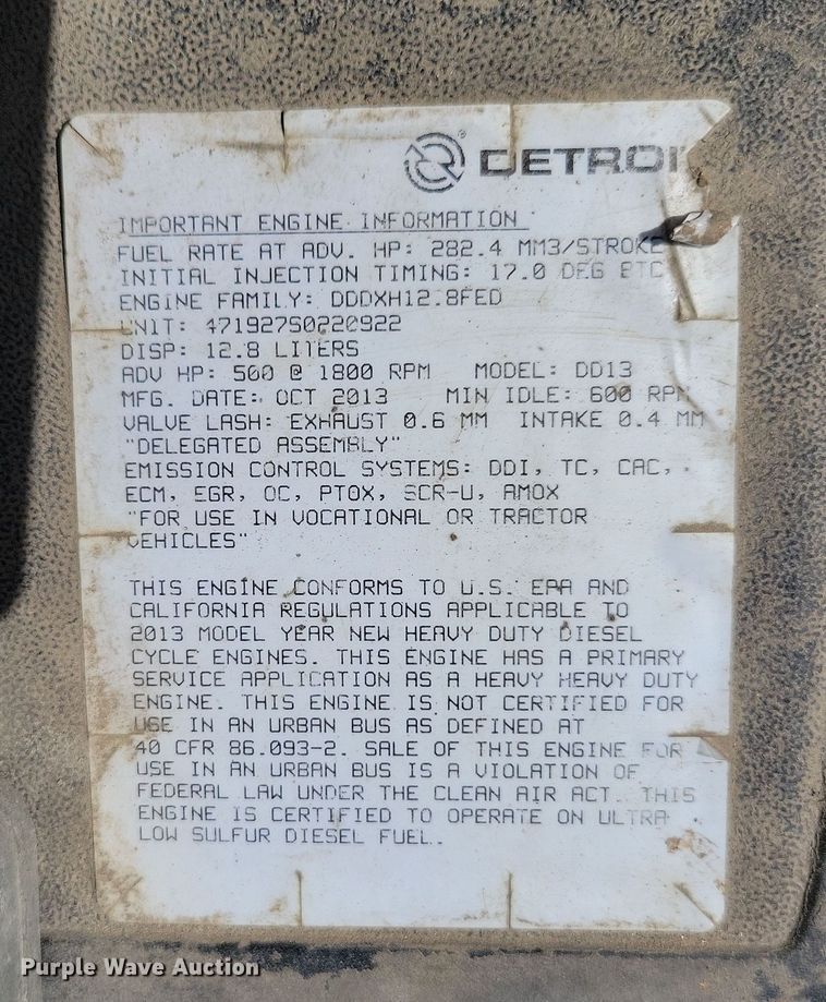 image for item EA2376 2014 Freightliner  Coronado SD 122 semi truck