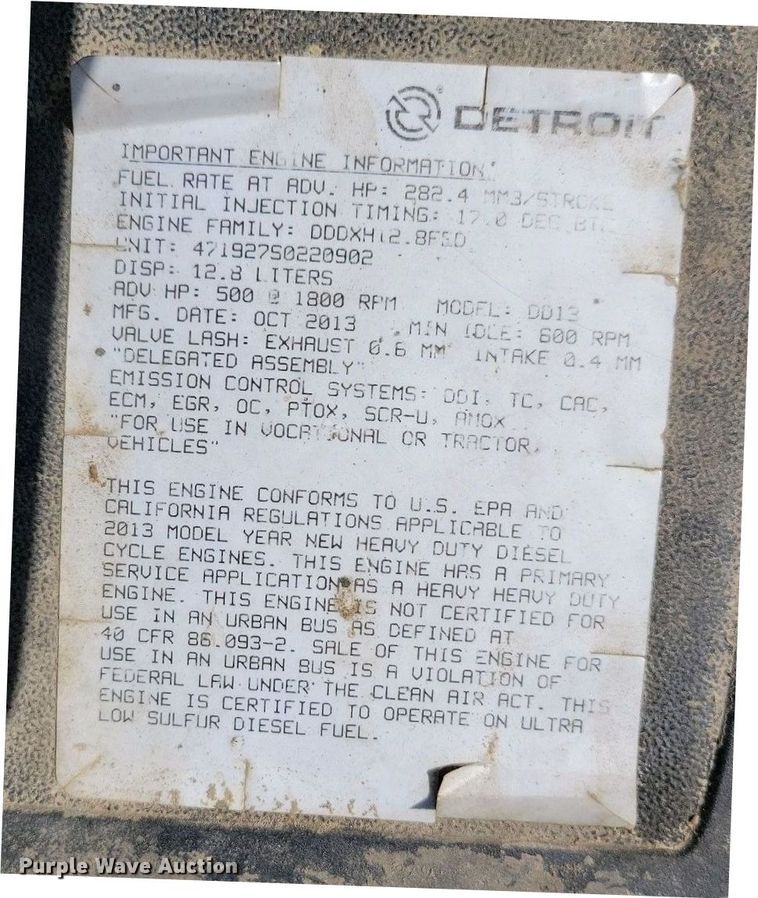 image for item EA2384 2014 Freightliner Coronado SD 122 semi truck