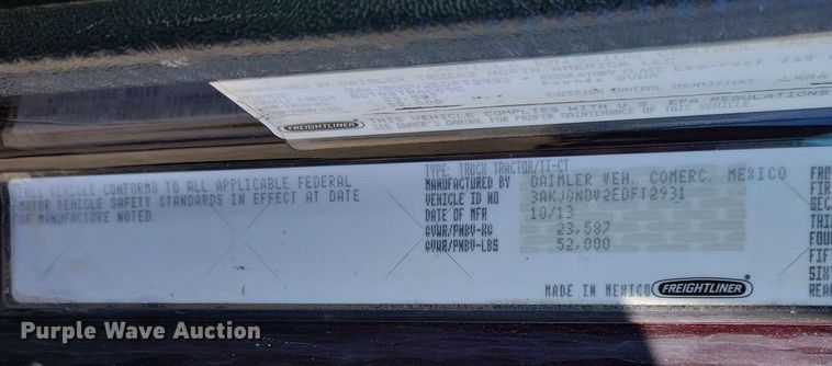 image for item EA2388 2014 Freightliner Coronado semi truck