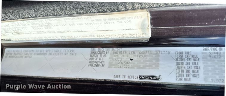 image for item EA2390 2014 Freightliner Coronado SD 122 semi truck