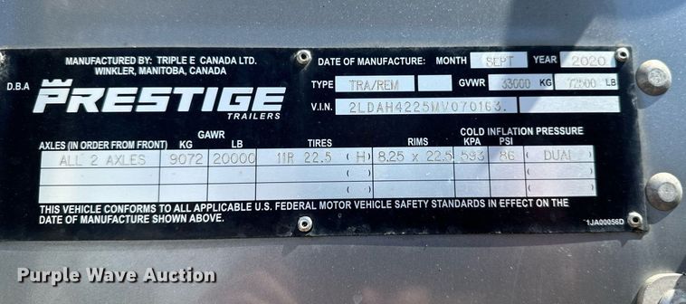 image for item EA2398 2021 Prestige  Commodity trailer grain trailer