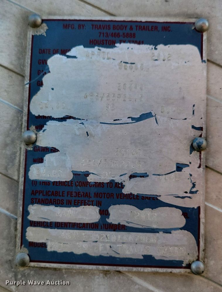 image for item EA2403 2013 Travis bottom dump trailer