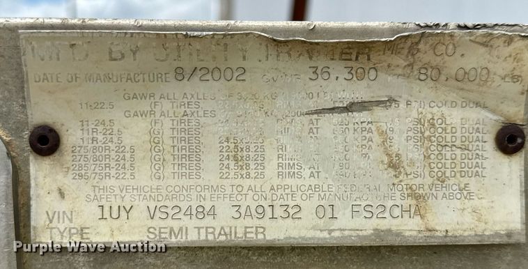 image for item ED5625 2003 Utility Trailer FS2CHA flatbed trailer