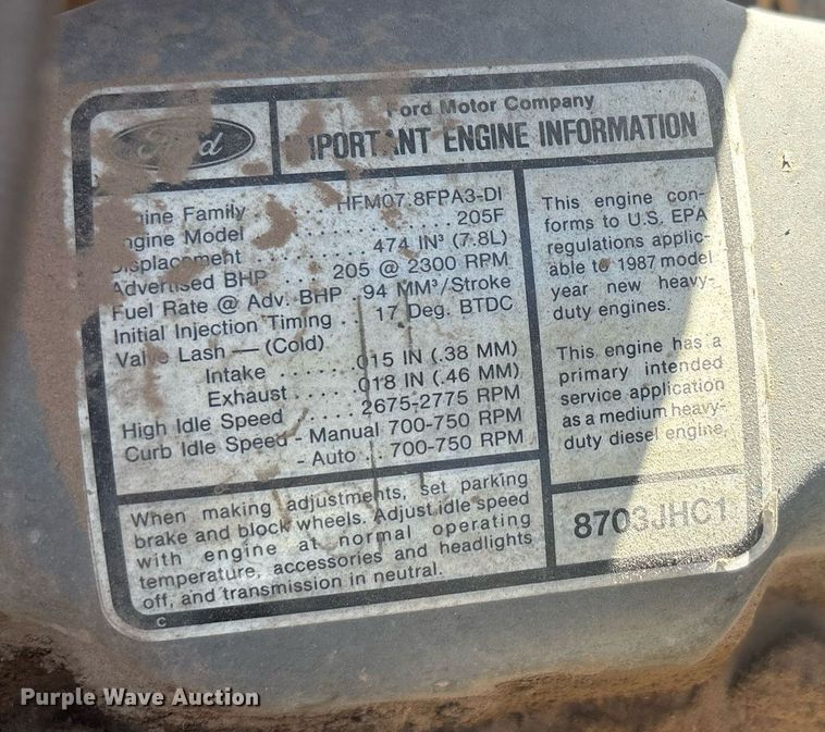 image for item EF3032 1987 Ford LN8000 semi truck