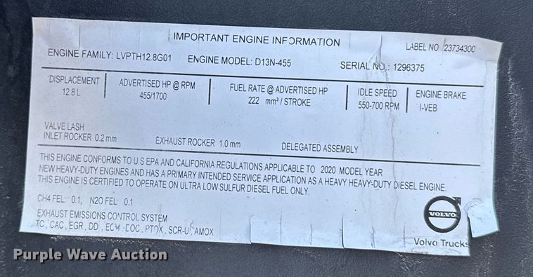 image for item EG6436 2021 Volvo VNL semi truck