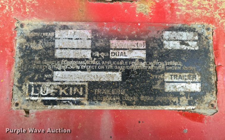 image for item EN3587 2002 Lufkin FL-XL flatbed trailer