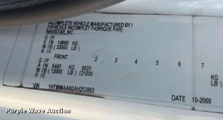 image for item EN5201 2010 International DuraStar 4300 truck cab and chassis