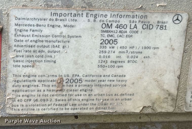 image for item EQ1415 2006 Western Star 4900FA roll-off container truck